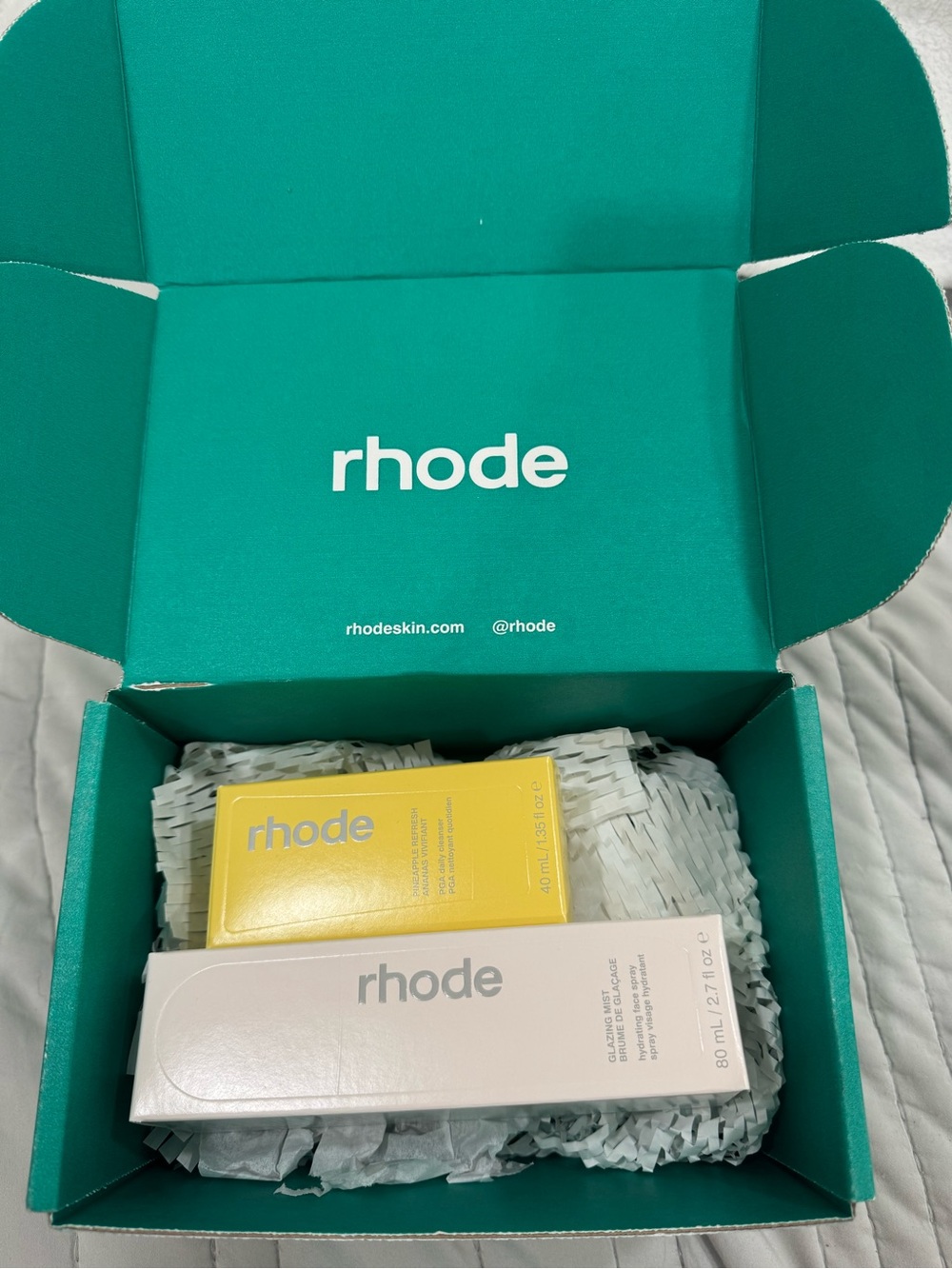 Rhode Skincare Set - Glazing Mist and Pineapple Refresh Daily Cleanser